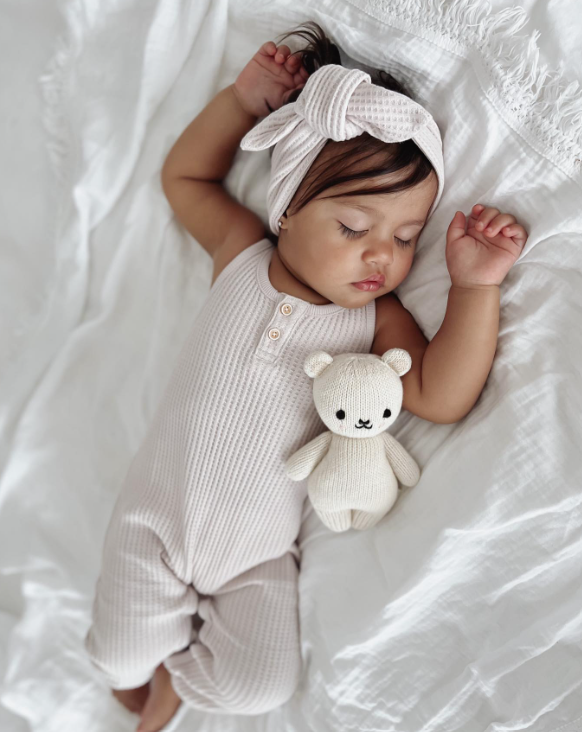 Jamie Kay-有機棉鬆餅格髮帶(Soft Misty Rose)