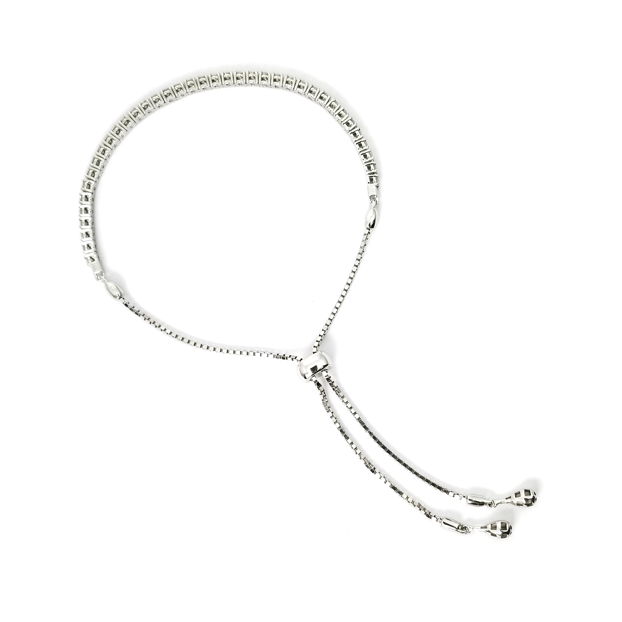 18K白金天然鑽石手鏈