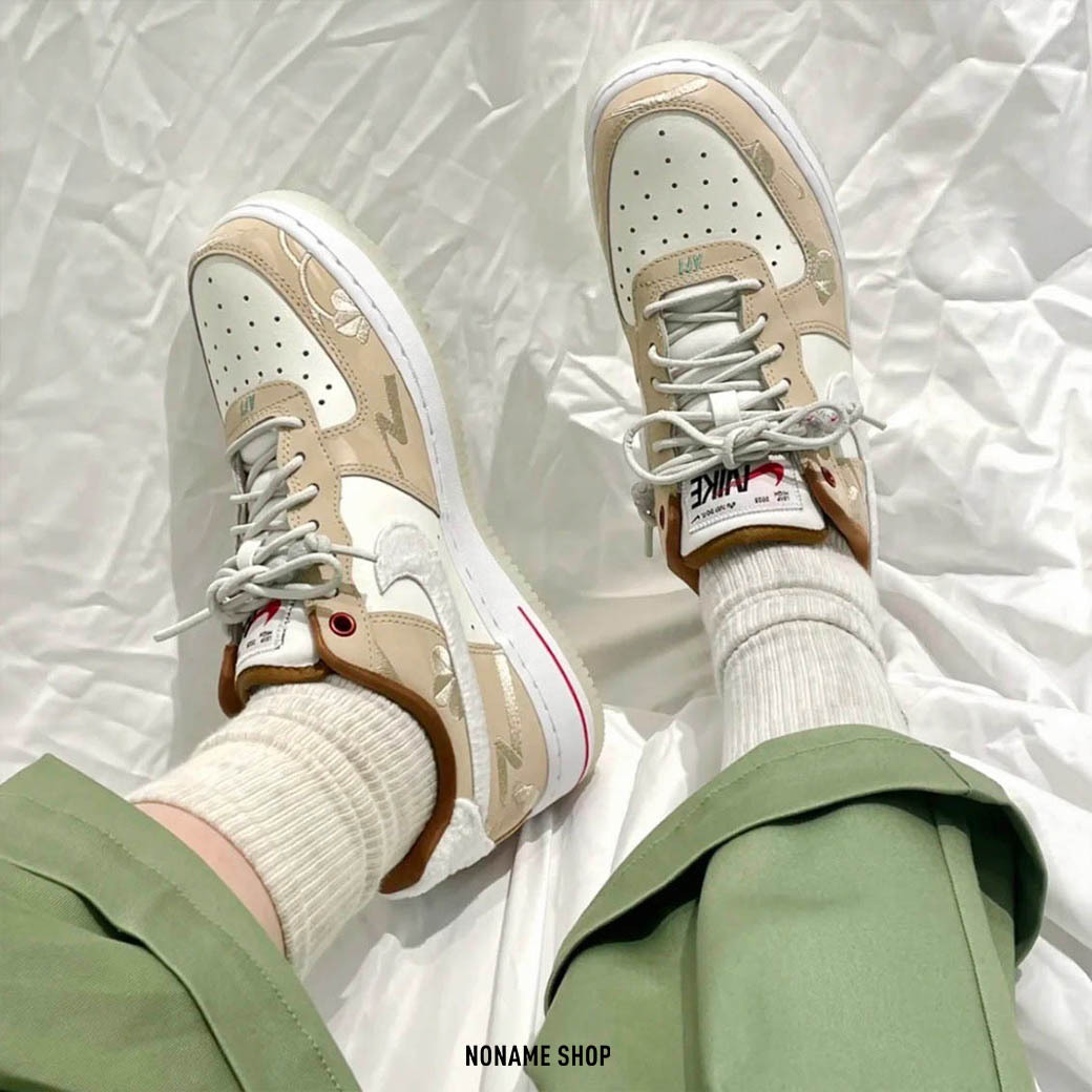 NIKE AIR FORCE 1 07 PRM CNY 兔年限定 煙花 刺繡 奶茶 (女款)