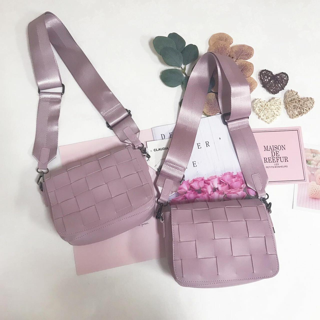 CLAUDIA CANOVA WEAVE CROSS BODY BAG