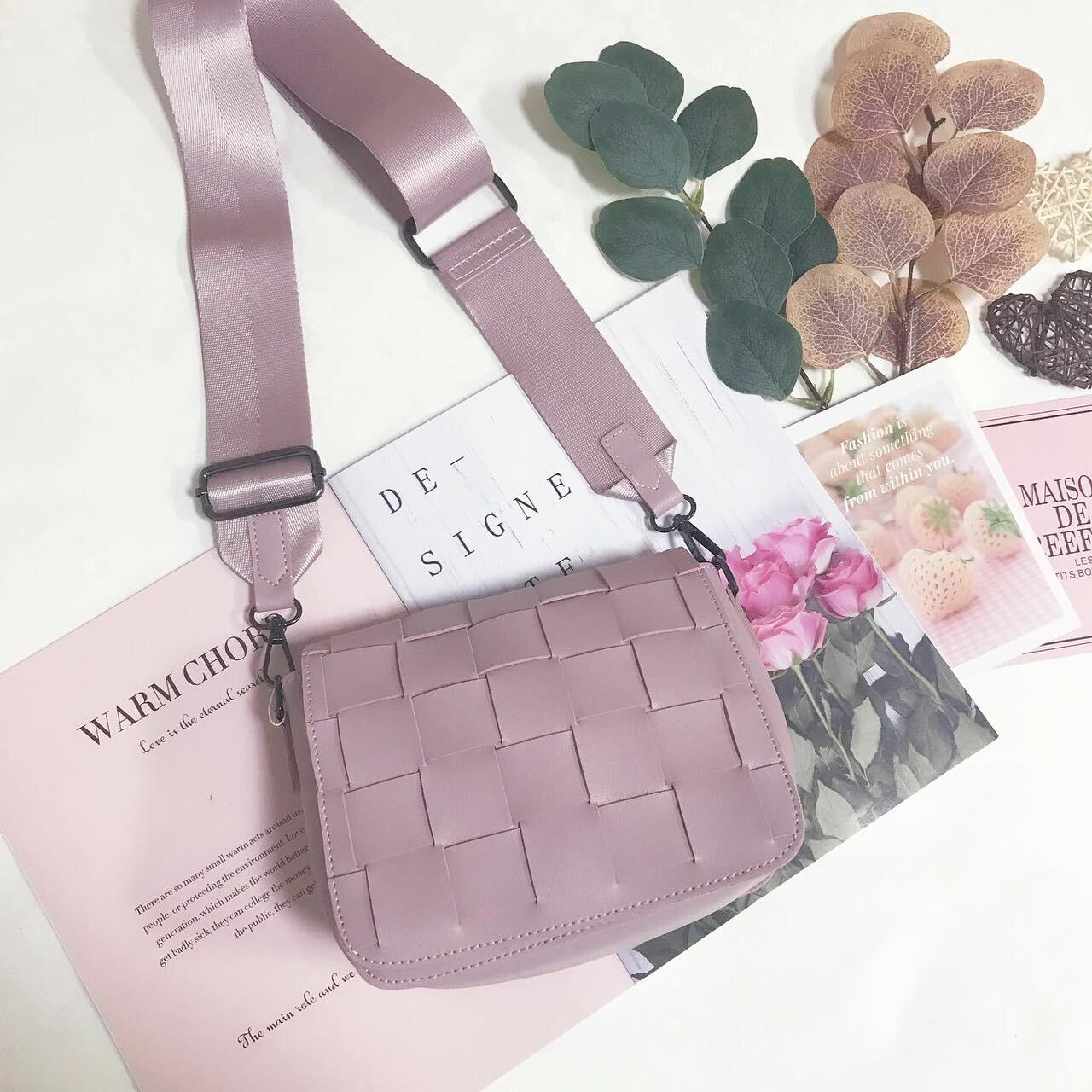 CLAUDIA CANOVA WEAVE CROSS BODY BAG