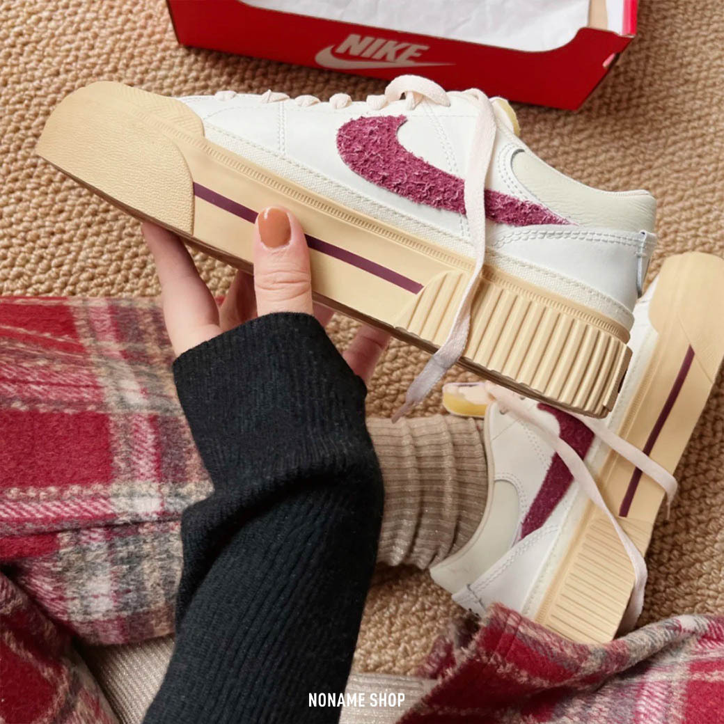 💥出清特價💥 NIKE COURT LEGACY LIFT 麂皮 野莓 奶油底  (女款)