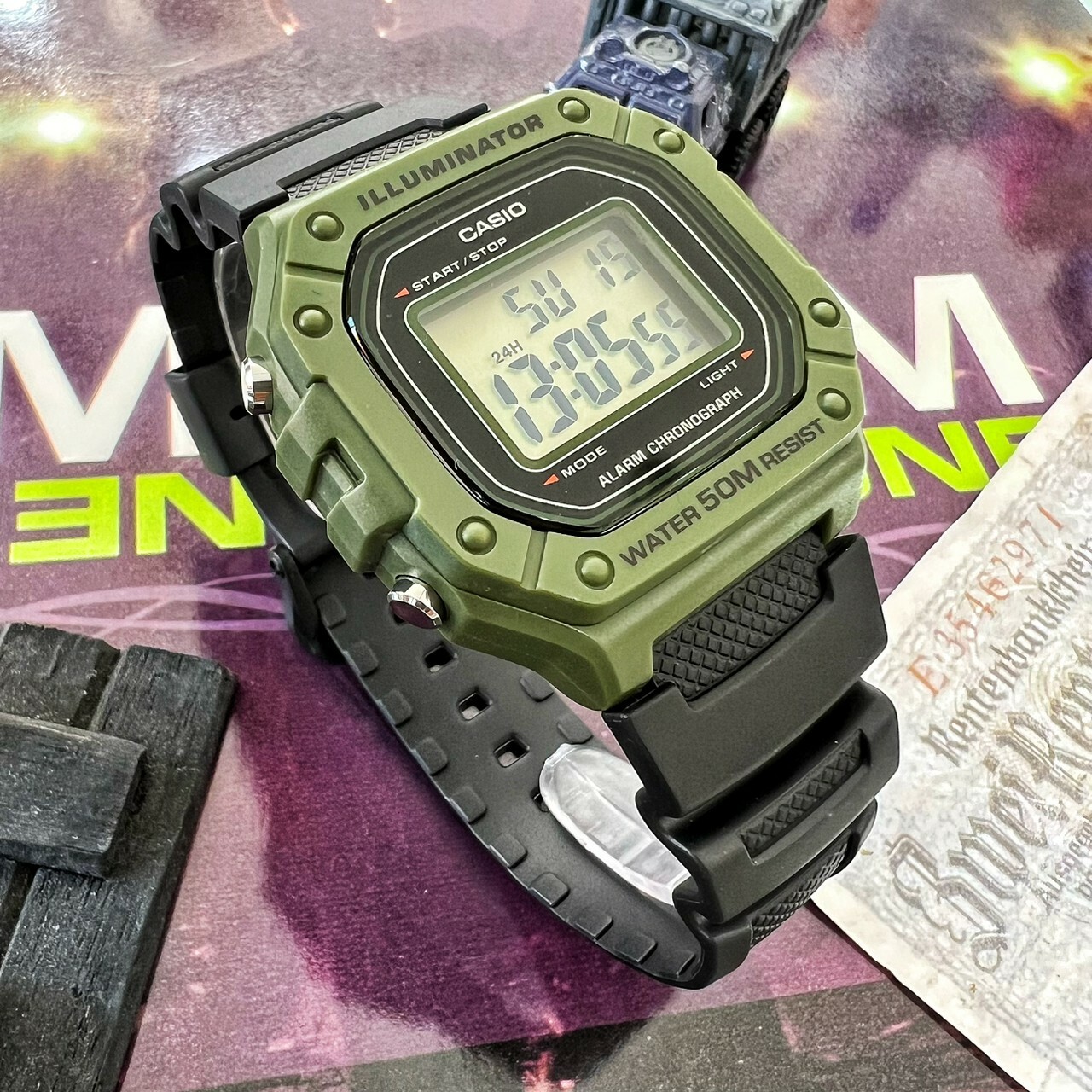 【CASIO 卡西歐】大錶面清晰數位電子運動錶 W-218H-3A 現代鐘錶