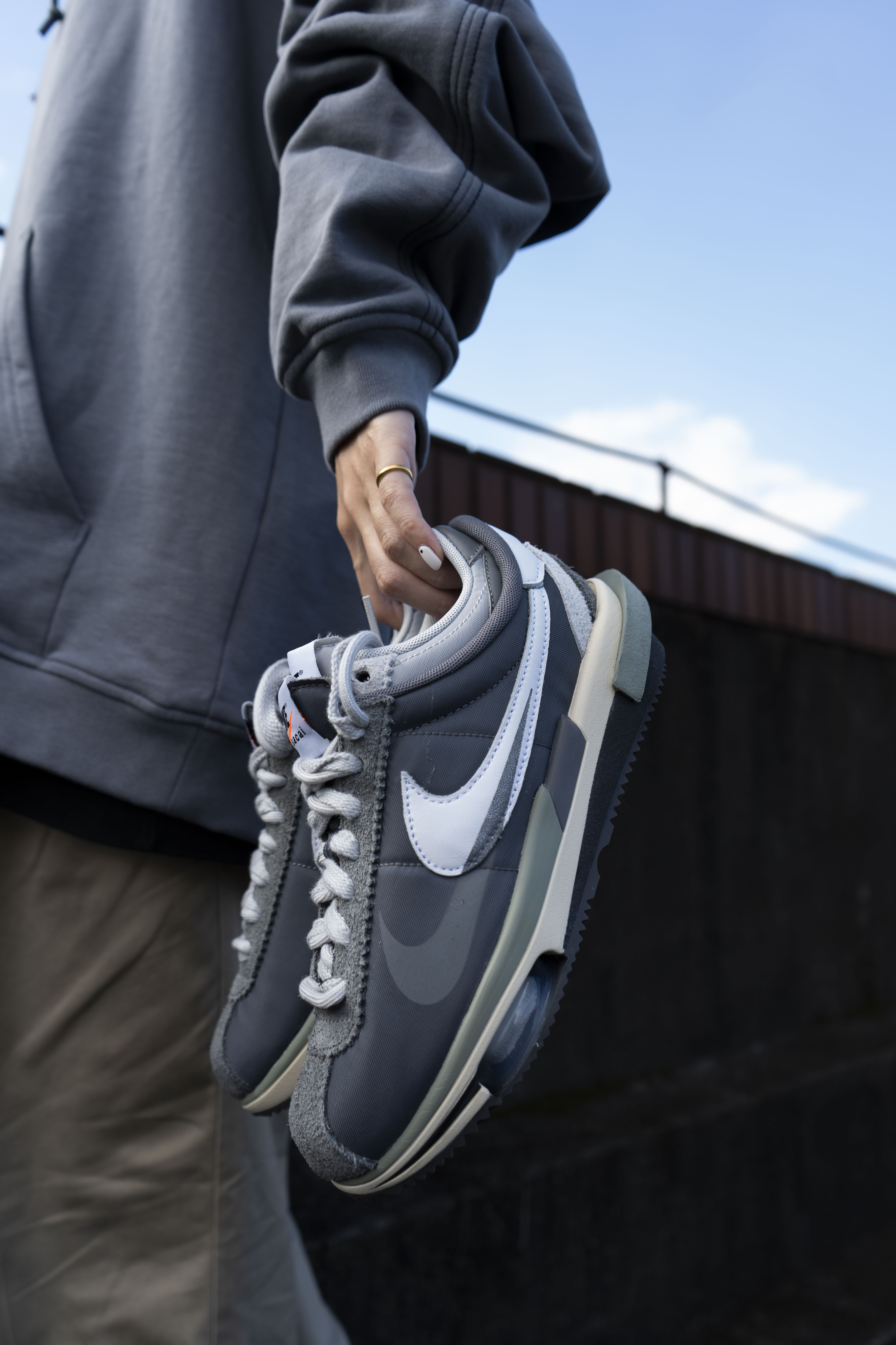 Sacai x Nike Zoom Cortez 灰白DQ0581-001