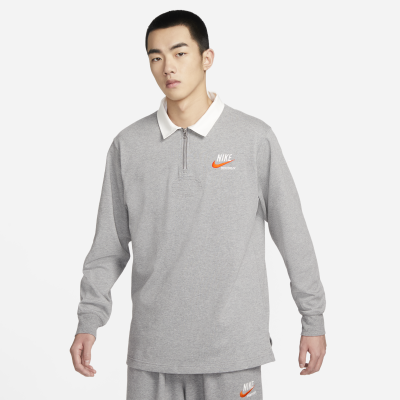 NIKE NSW 開襟 拉鍊 POLO 衛衣 灰 (男款)
