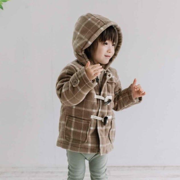 (現貨) JP 暖笠笠牛角外套 (格仔)