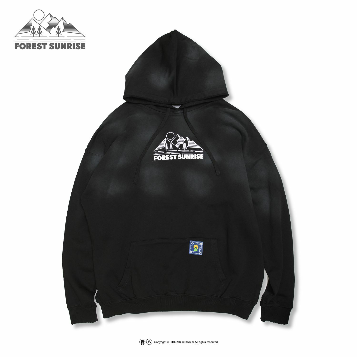 KID ® 日昇吊染帽T 混色黑