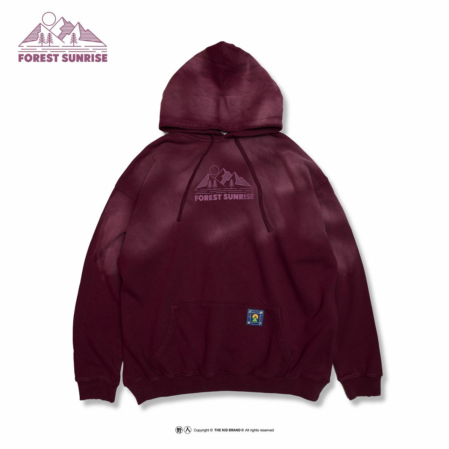 KID ® 日昇吊染帽T 混色紫紅