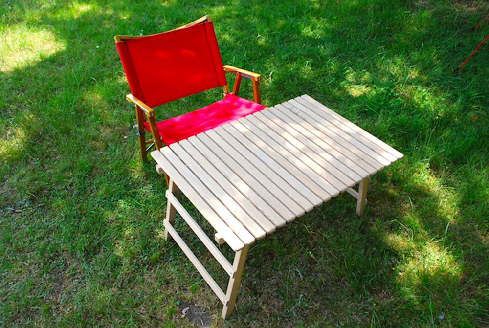 Camp Mania-摺疊式野營中高桌-原木【L】