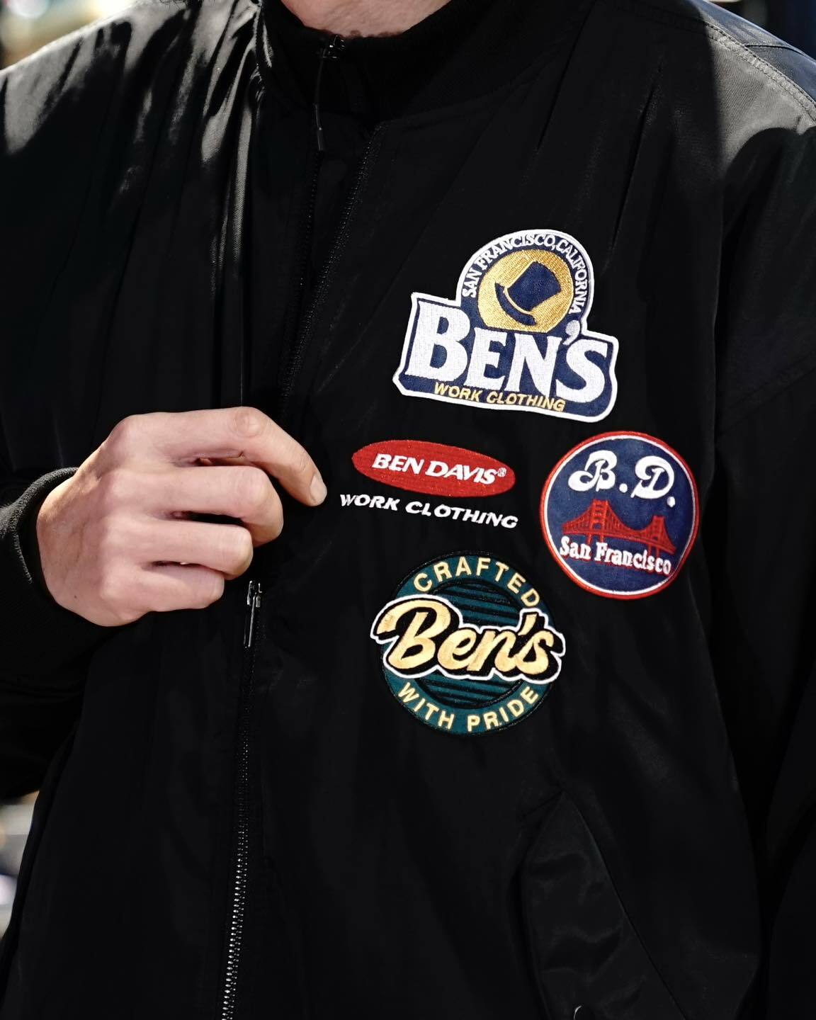 【 BEN DAVIS | 貼布飛行外套 - 黑 】