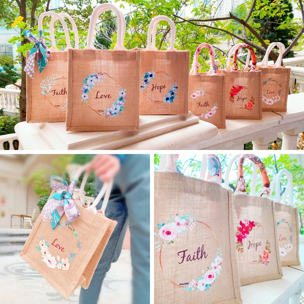 黃麻袋 印花圖案手挽袋 粗布亞麻袋 手提袋 單肩包 手袋  沙灘袋 返學袋 Jute Tote Bag 午餐袋 環保袋  飯盒袋 購物袋 禮物袋