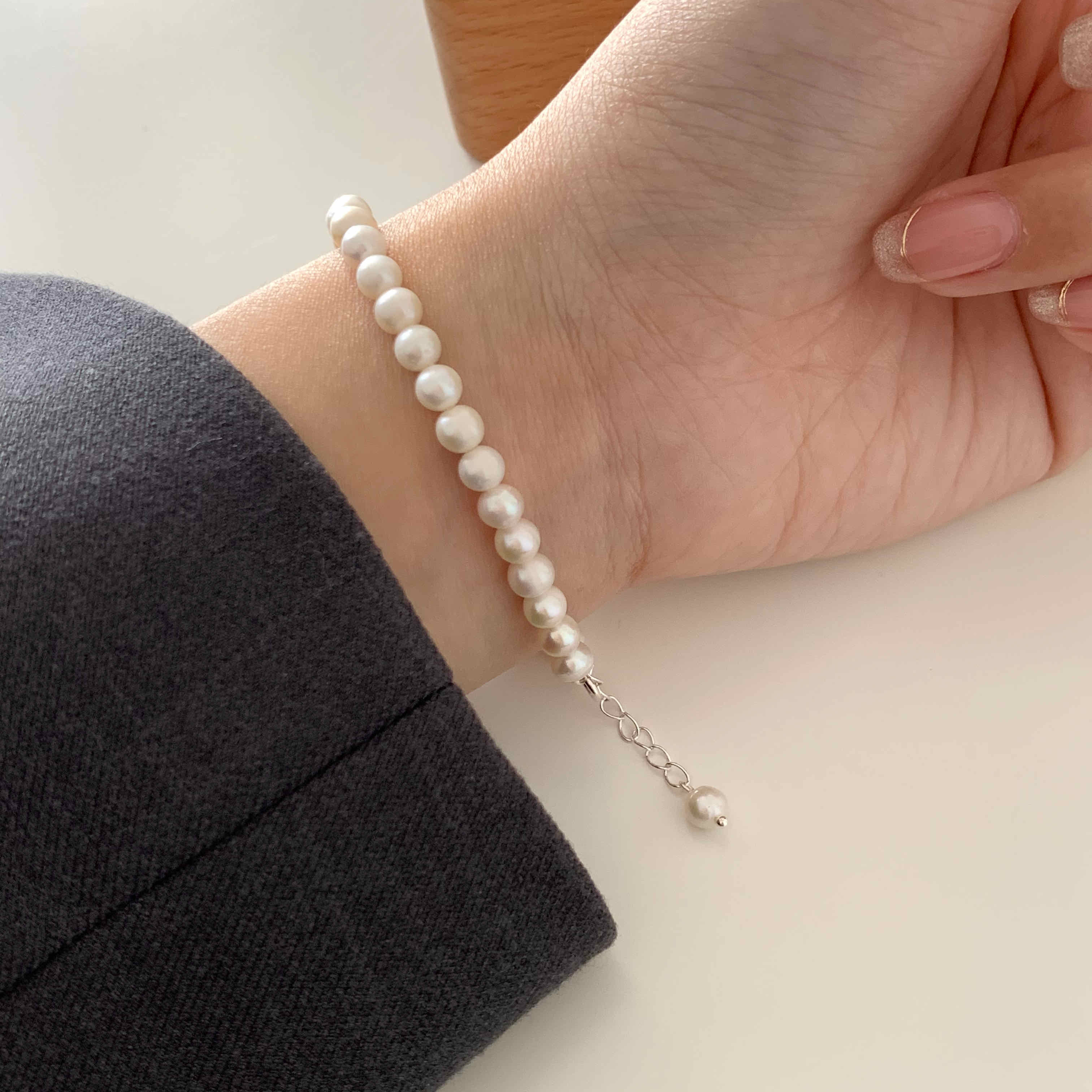 🇰🇷925 silver 精緻版！淡水珍珠手鍊｜2 color