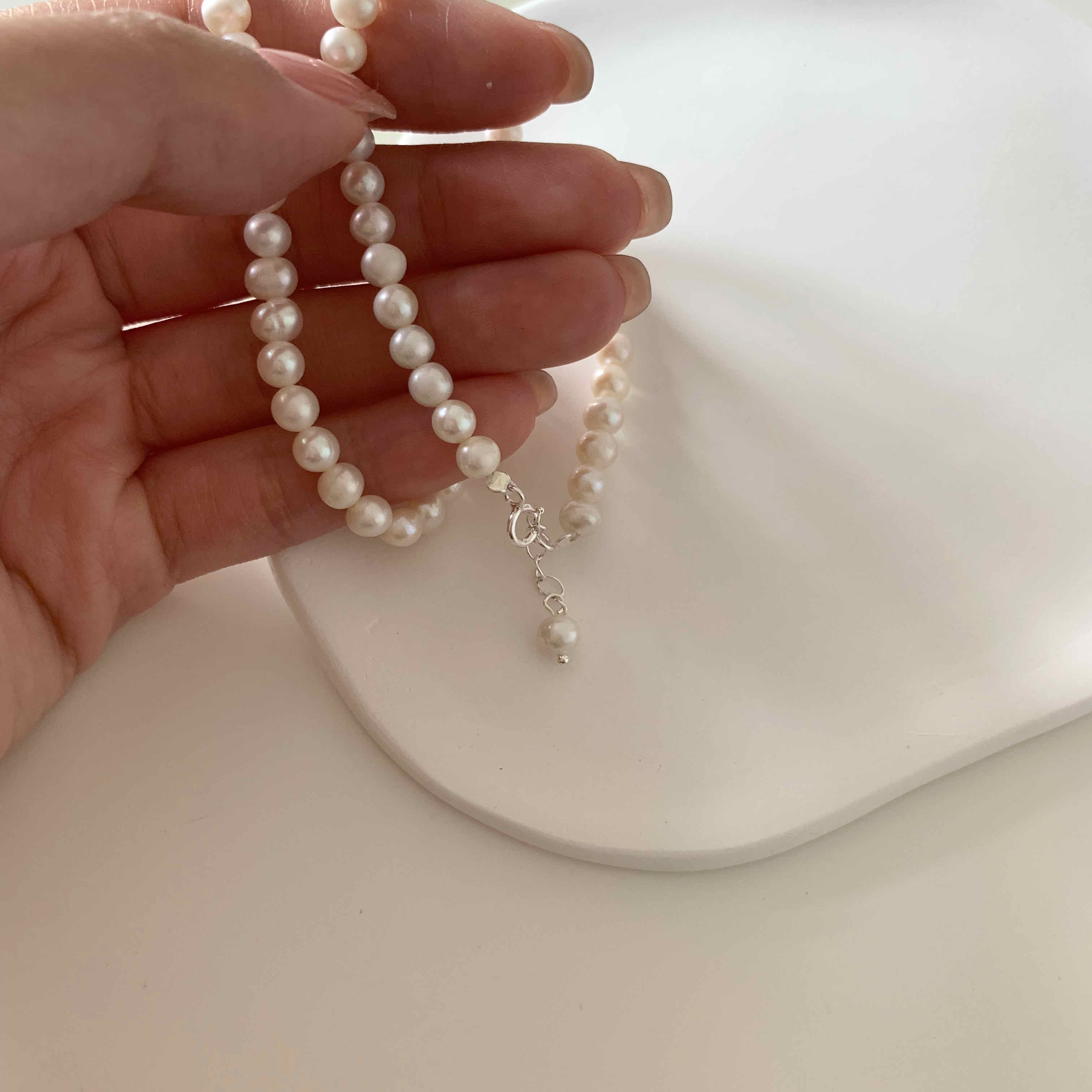🇰🇷925 silver 精緻版！淡水珍珠手鍊｜2 color