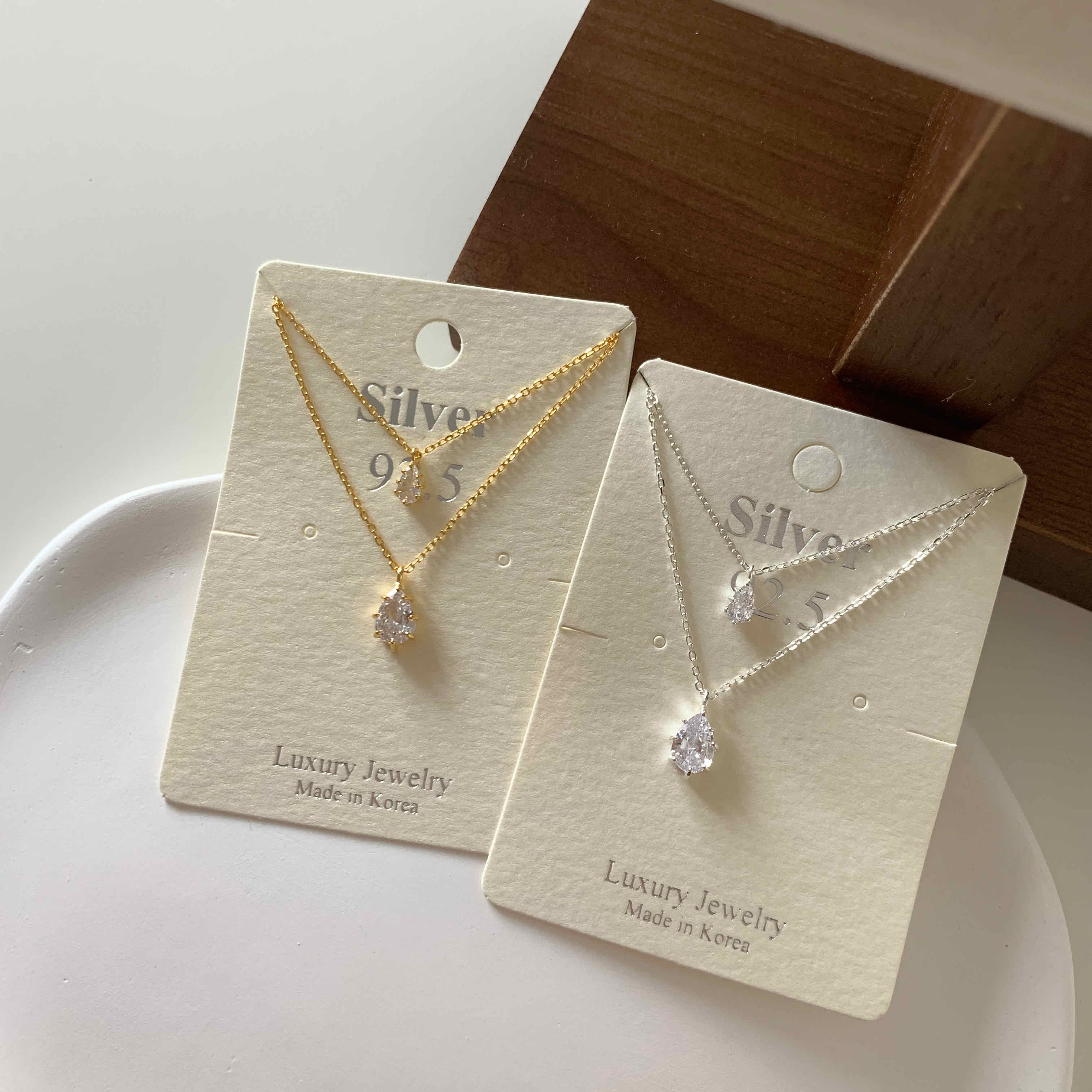 🇰🇷925 silver 絕美！水滴雙層項鍊｜2 color