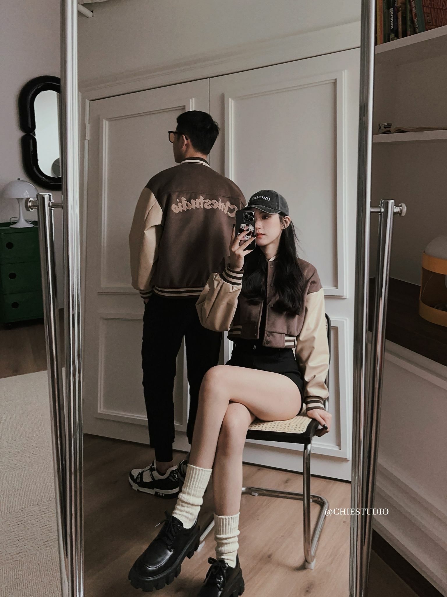 𝐂𝐡𝐢𝐞𝐬𝐭𝐮𝐝𝐢𝐨訂製·重磅皮革拼接棒球外套