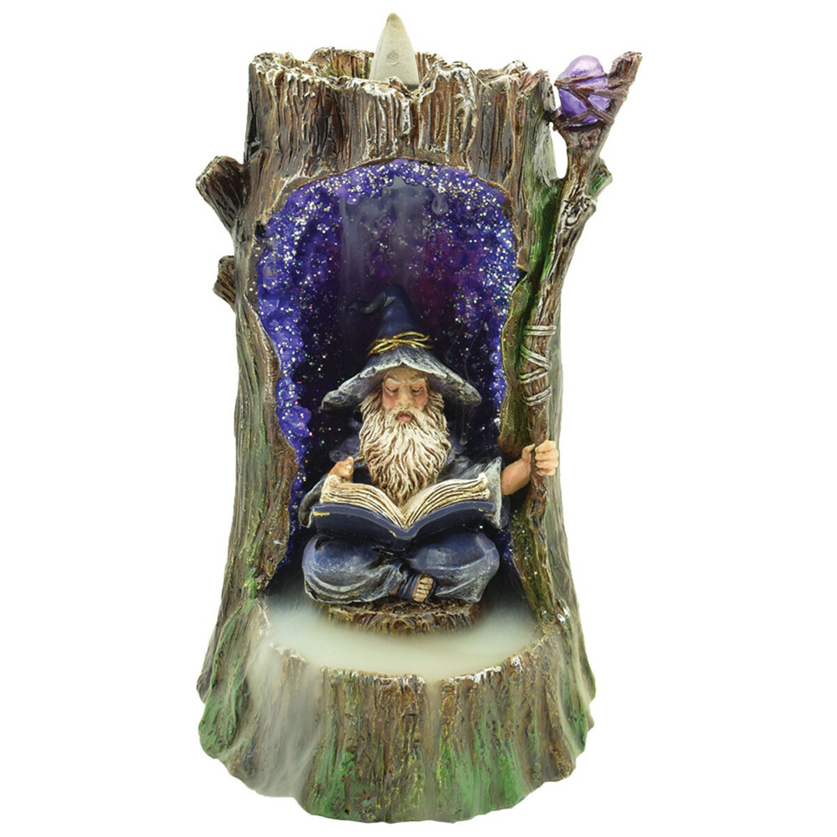 WIZARD BACKFLOW INCENSE BURNER W/ LED LIGHT