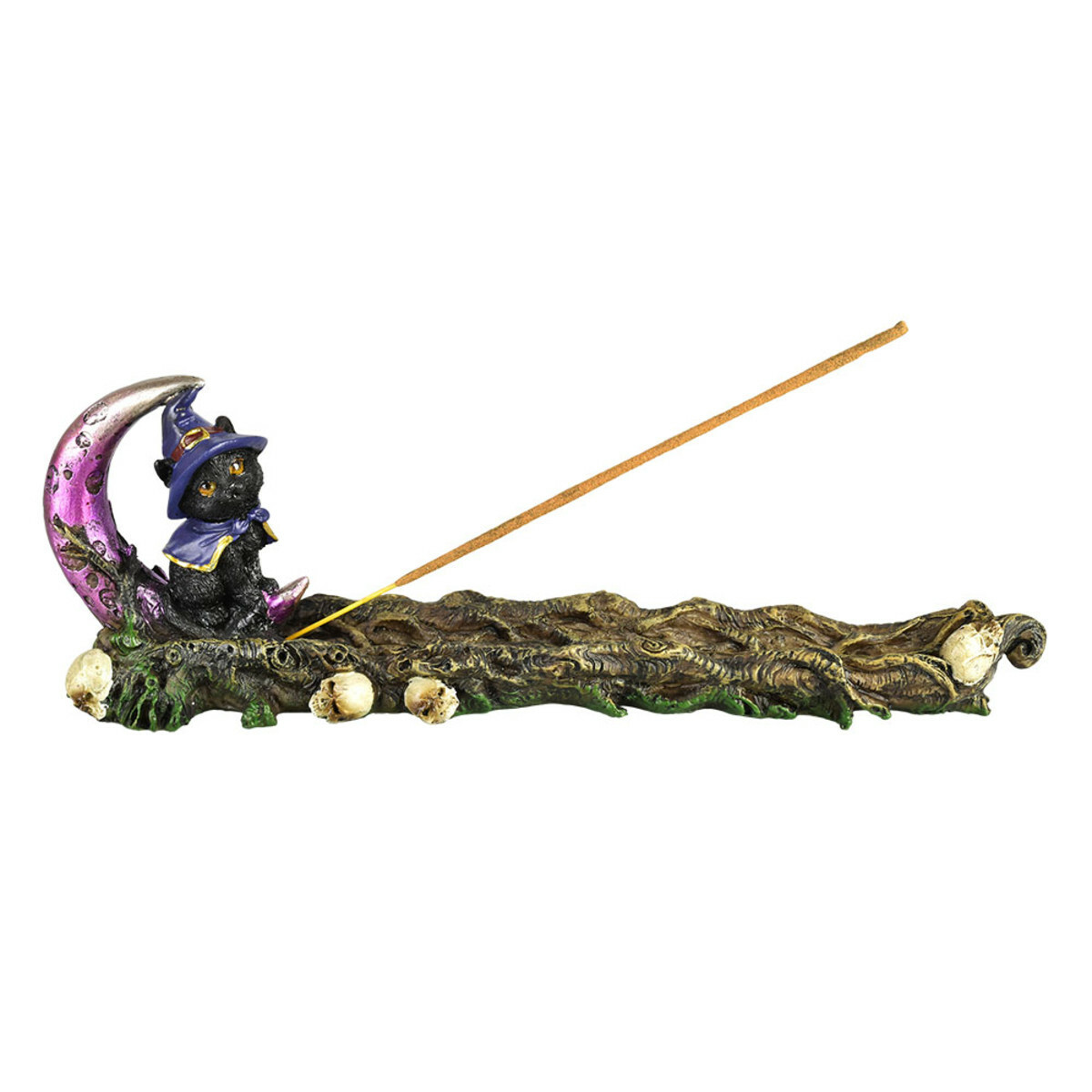 BLACK MAGIC CAT POLYRESIN INCENSE BURNER
