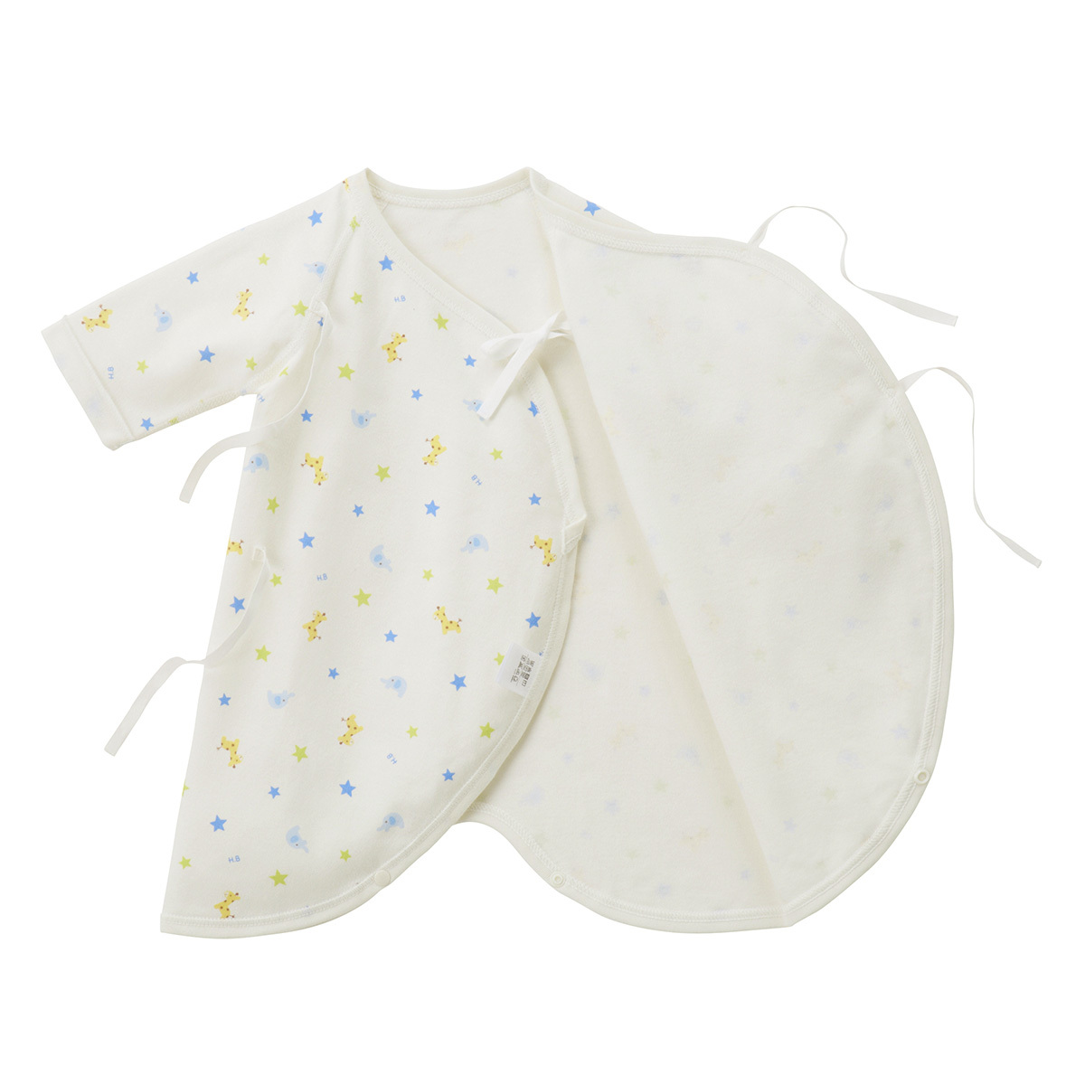 動物星光和服式連體衣藍色