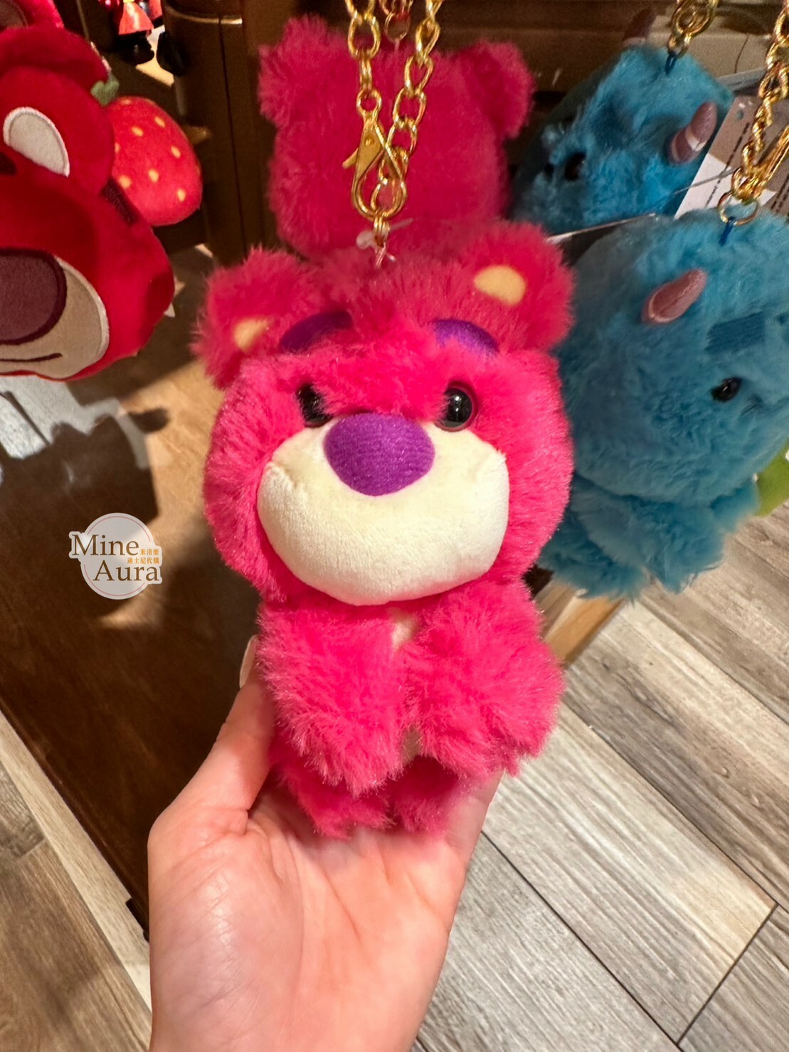 熊抱哥 Lotso 毛毛 造型 鑰匙圈 吊飾 玩具總動員 Toy Story -香港迪士尼樂園