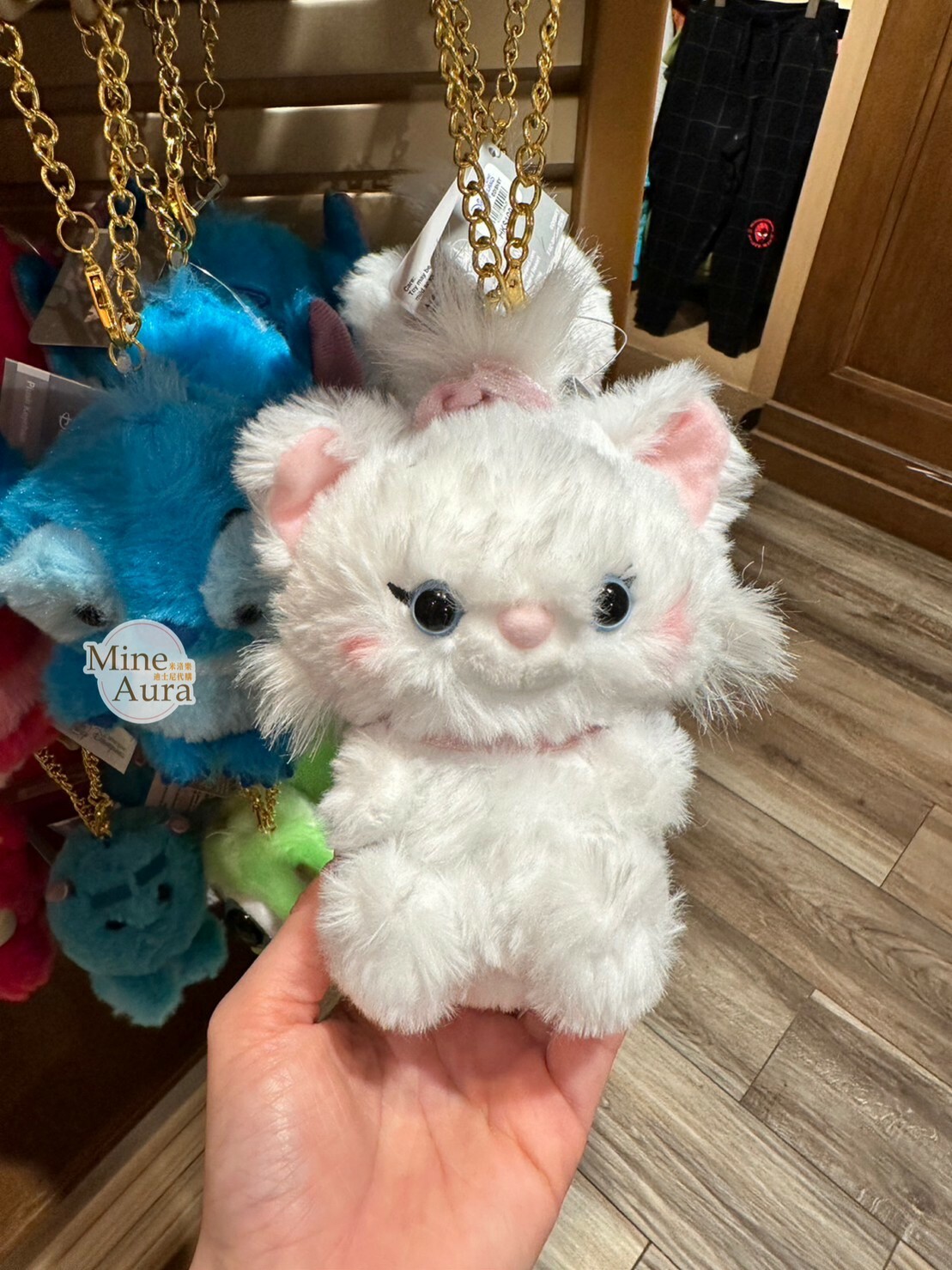瑪莉貓 Marie 毛毛 造型 鑰匙圈 吊飾 貓兒歷險記 The Aristocats -香港迪士尼樂園