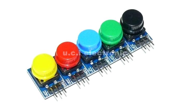 【UCI電子】(Z-2) 大按鍵模組 按鈕模組 輕觸 帶帽 按鍵模組 高電平輸出 一組5個