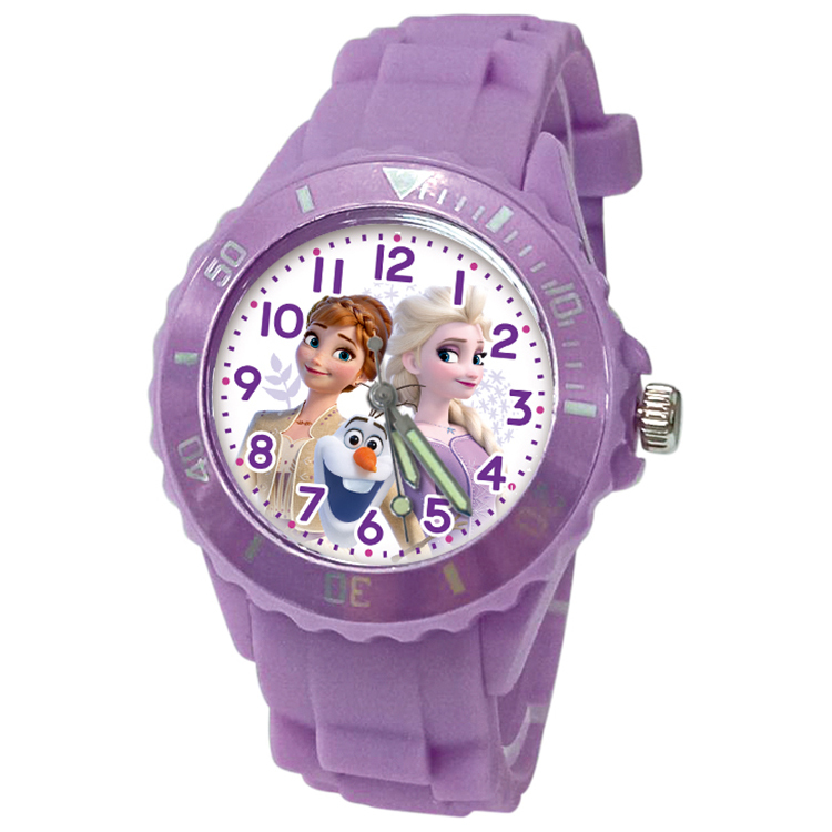 【迪士尼】冰雪奇緣運動彩帶錶 (粉紫色)