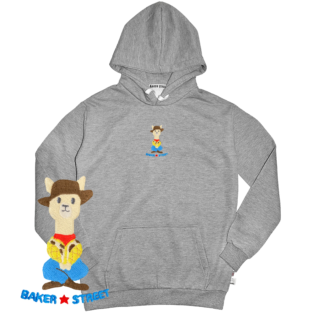 Embroidery-牛仔駝 刺繡 高磅數長袖帽T