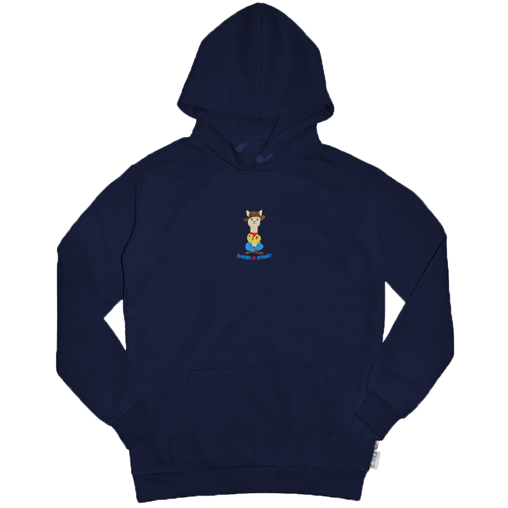 Embroidery-牛仔駝 刺繡 高磅數長袖帽T