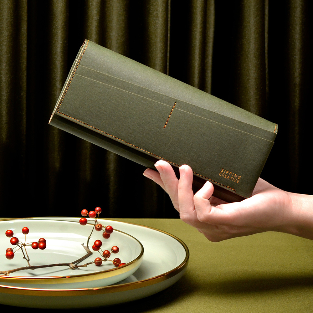 俬品創意，豐收綠長夾，墨綠色招財錢包