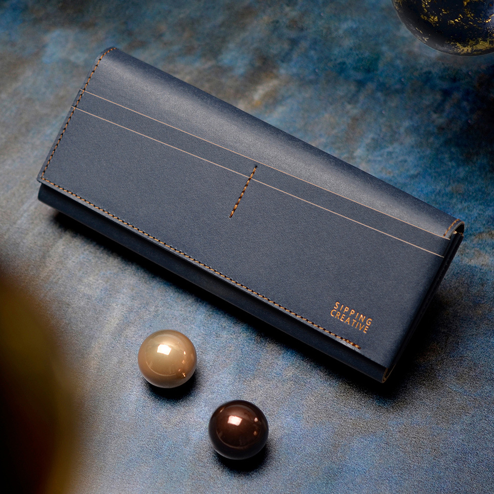 俬品創意，紳爵藍長夾，深藍色錢包