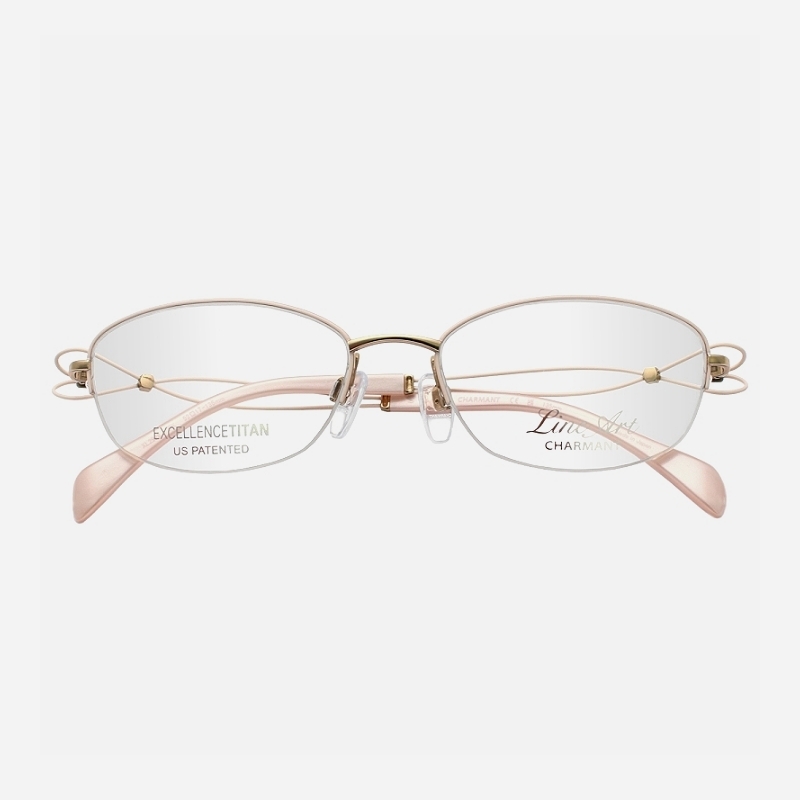 Charmant LineArt 日本夏蒙Dolce心弦系列輕盈舒適女士純鈦半框眼鏡