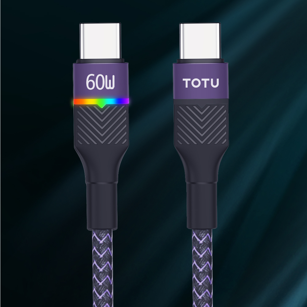 TOTU 拓途 雙Type-C/PD充電線傳輸線閃充線快充線 LED 征程 1.5M