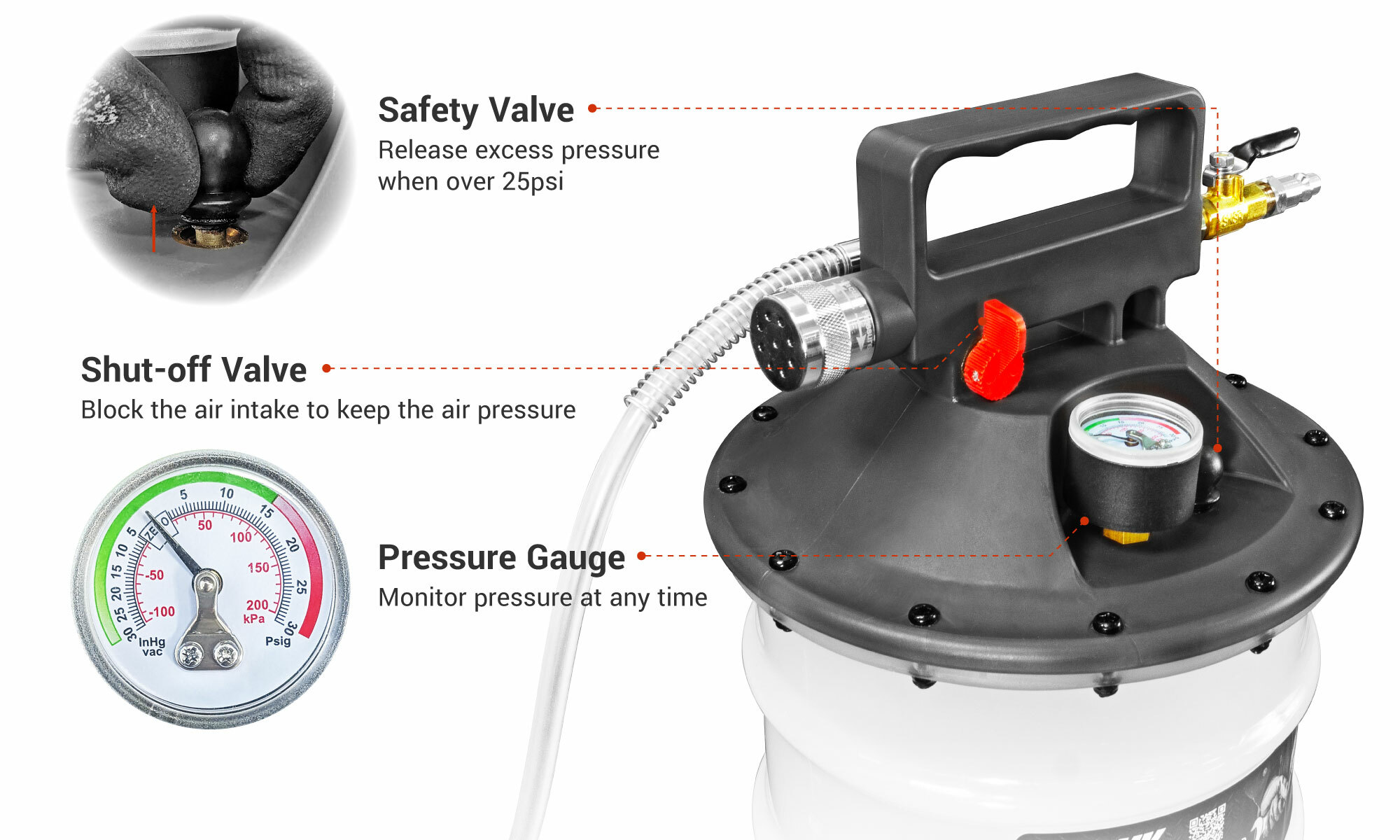 13.5L Pneumatic Oil Extractor / Dispenser Pump EWK