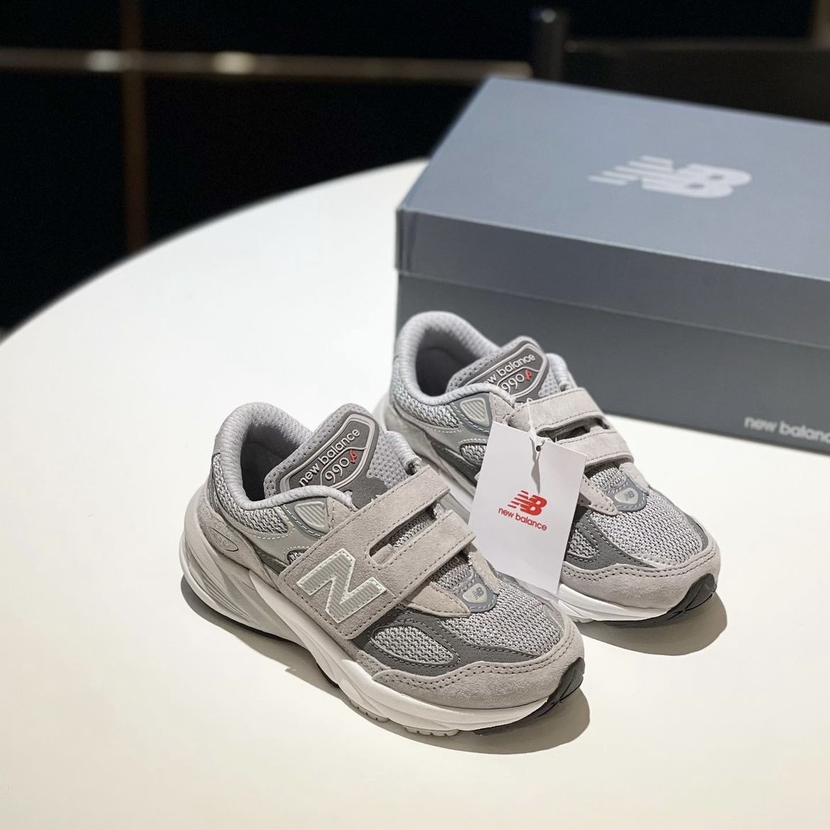 特價現貨┃New Balance 990v6 中童 元祖灰 寬楦 魔鬼氈 運動鞋 Kids