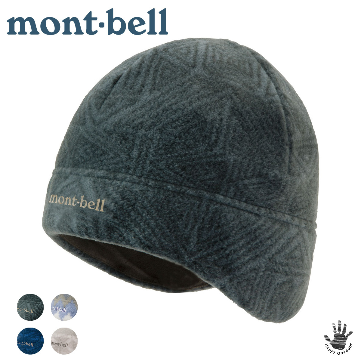 Mont-bell CLIMAPLUS 100 Print Ear Warm 圖騰保暖帽1108787 4色