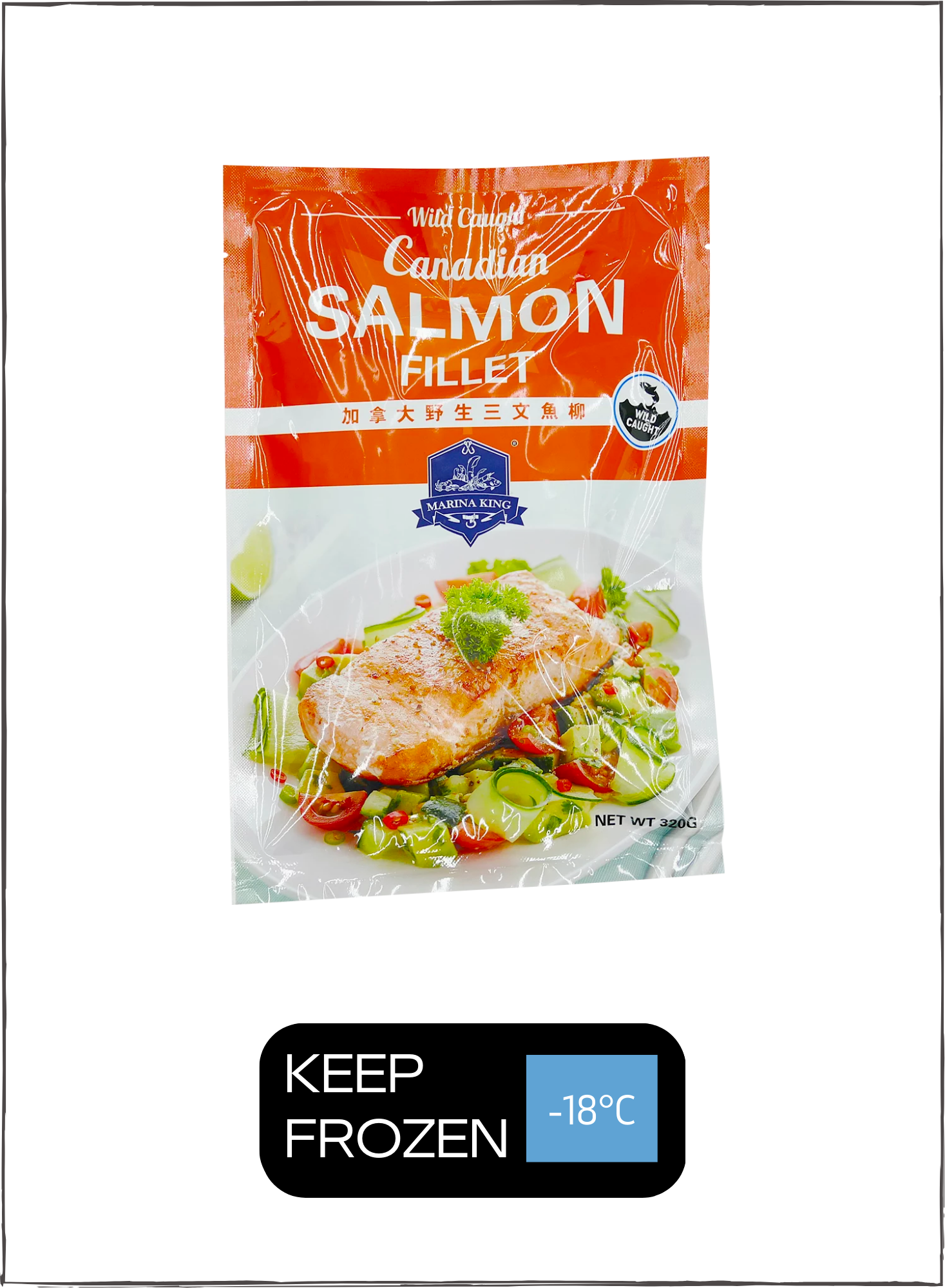 加拿大野生三文魚柳 Canadian Wild Caught Salmon Fillet 320克/包 (急凍 -18C)