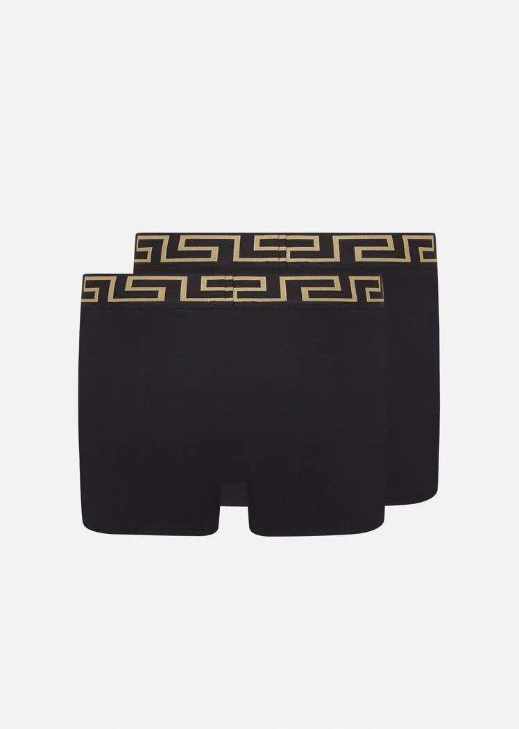 VERSACE 經典女王頭四角褲 兩件裝 (黑/黑)