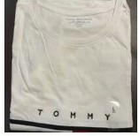 [S] TOMMY HILFIGER ESSENTIAL FLAG STRIPE T-SHIRT,WHITE, 76J1635-110 (STH114)