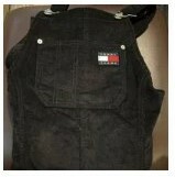 [S] TOMMY HILFIGER JEANS WOMEN'S CORDUROY SUSPENDERS MINI DRESS,BLACK, 76J3133-001 (STH116)