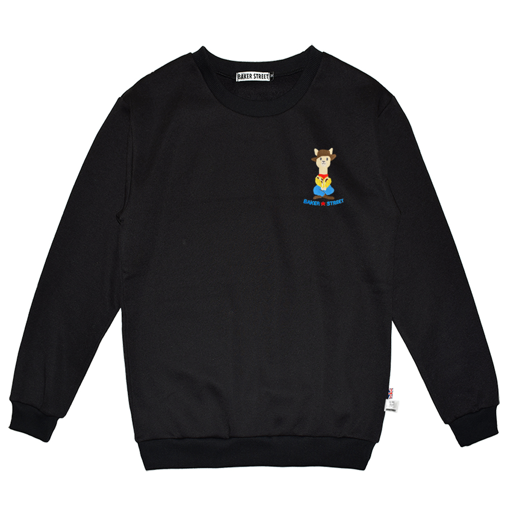 Embroidery-牛仔駝 刺繡 高磅數長袖圓T