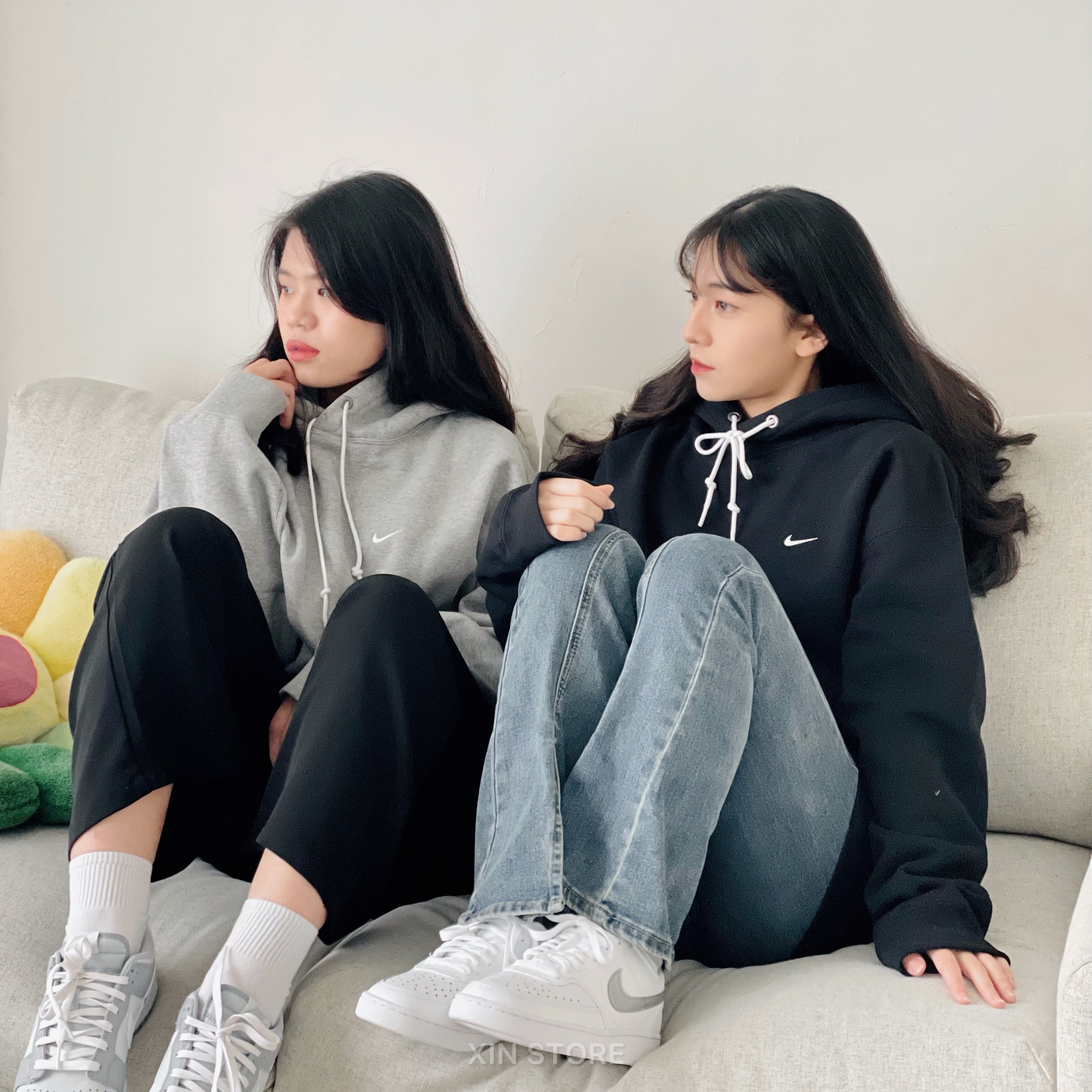 【現貨】Nike Solo Swoosh Hoodie 帽Tee 厚磅 單勾 刺繡 內刷毛 黑 灰