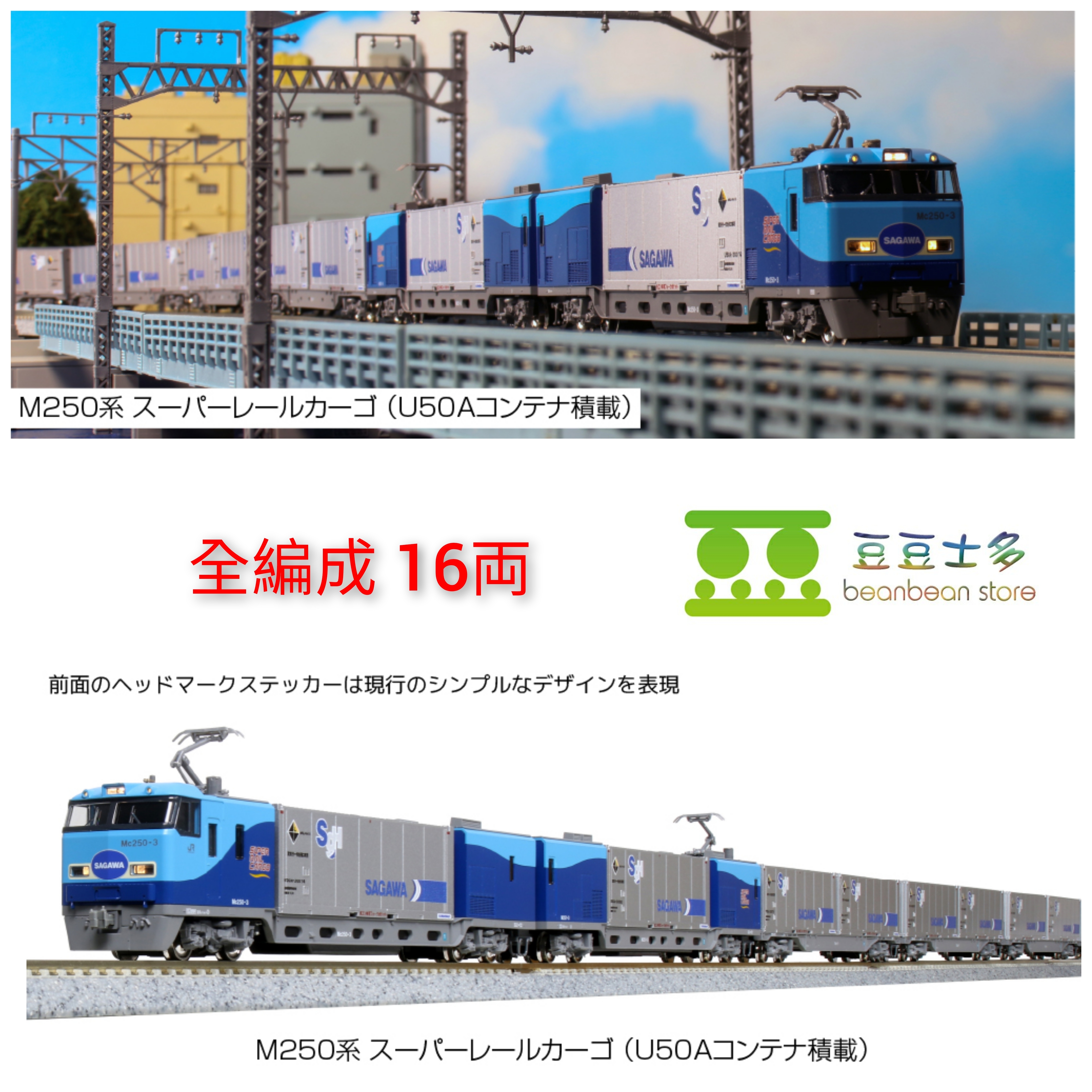 KATO 10-1721+1722 +1723 M250系Super Rail Cargo (U50A) (