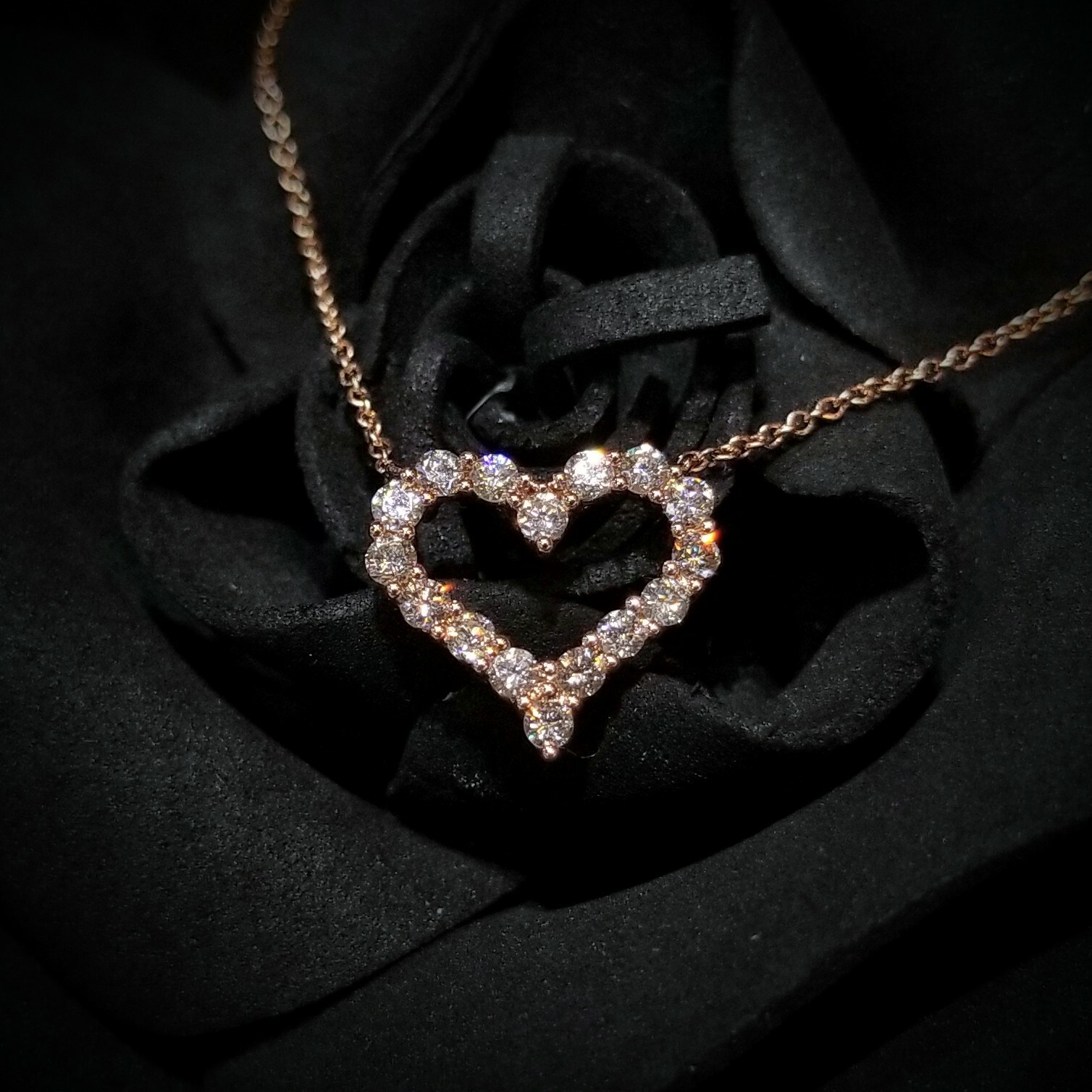 18K Rose Gold 0.56ct Diamond Necklace