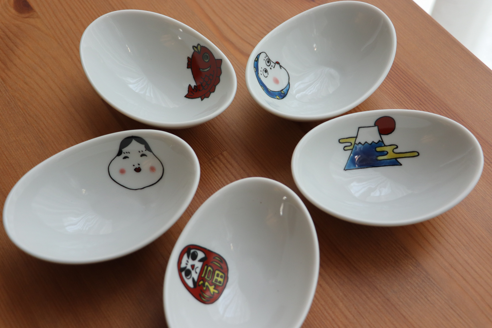 日本 九谷燒 雙鳩窯 橢圓小缽