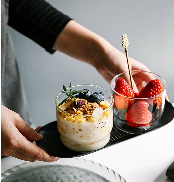 《1580》愛心笑臉玻璃甜點杯300ML