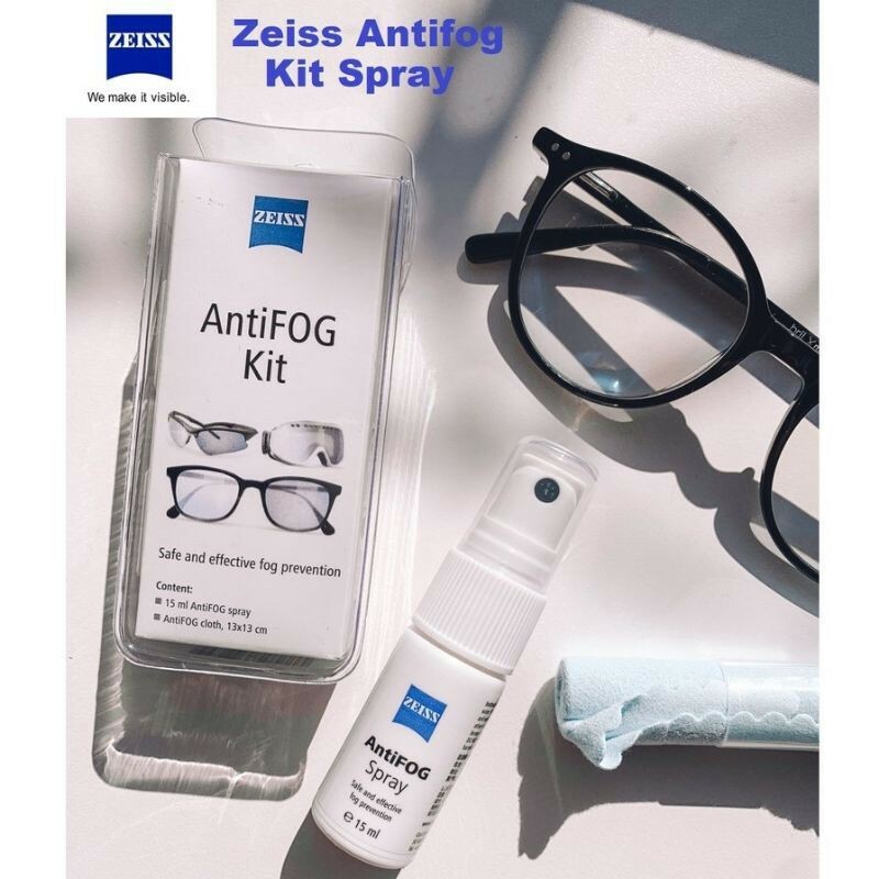 Carl Zeiss AntiFOG Spray 15ml ,AntiFog Kit ( Spray + Zeiss Microfiber cloth) ready stock !