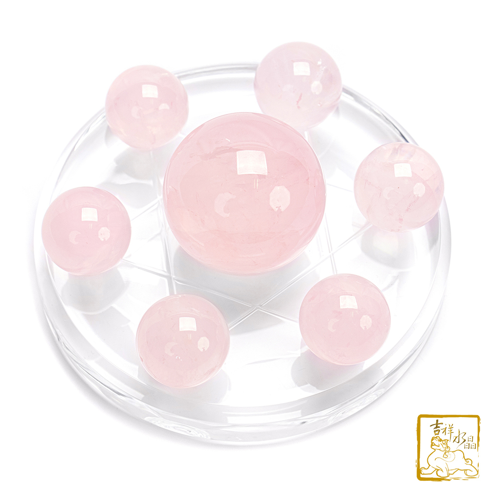 星光粉水晶球七星陣 12cm 旺桃花人緣