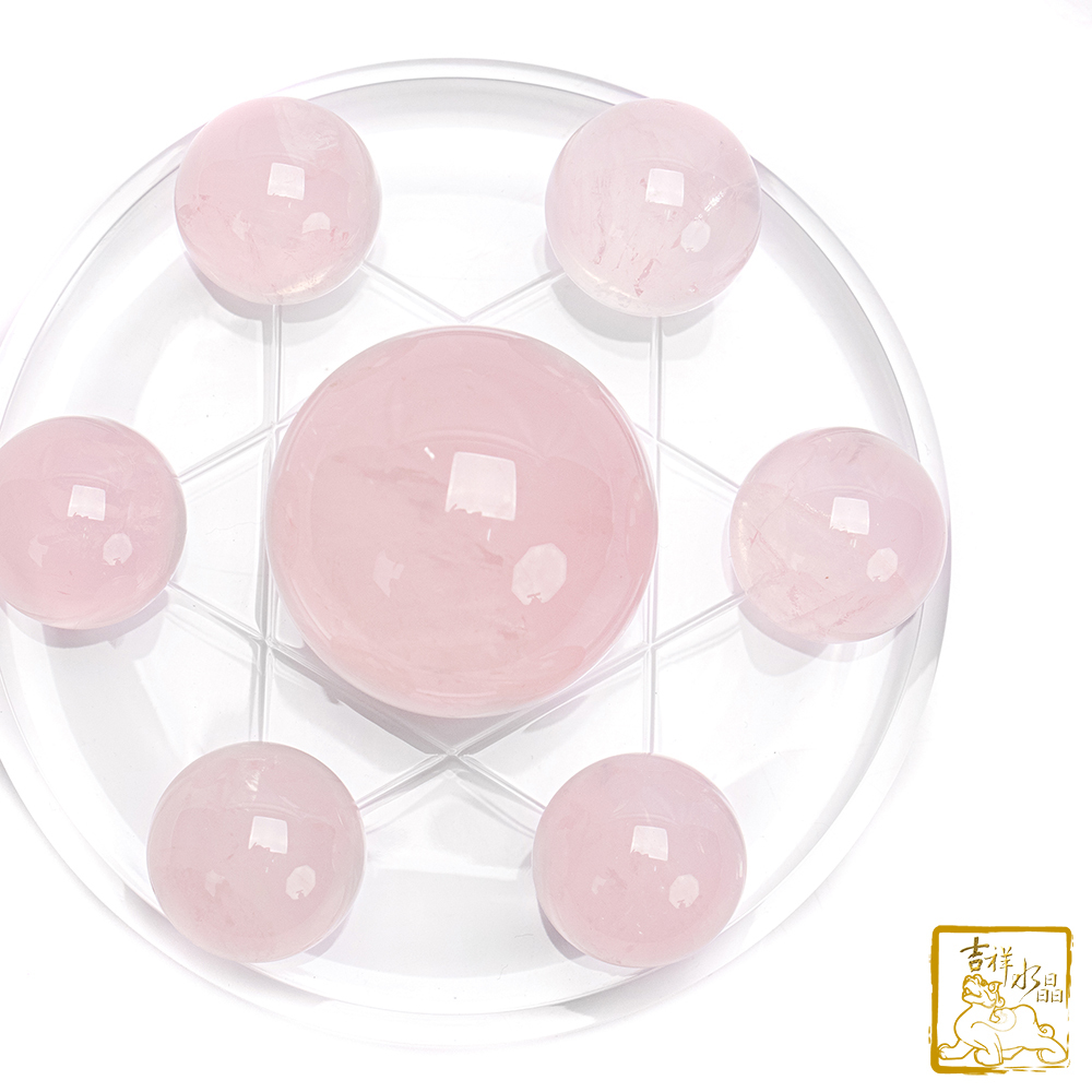 星光粉水晶球七星陣 12cm 旺桃花人緣