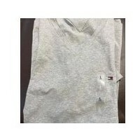 [S] TOMMY HILFIGER V-NECK SLIM FIT T-SHIRT,GREY, 78J7086-030 (STH143)