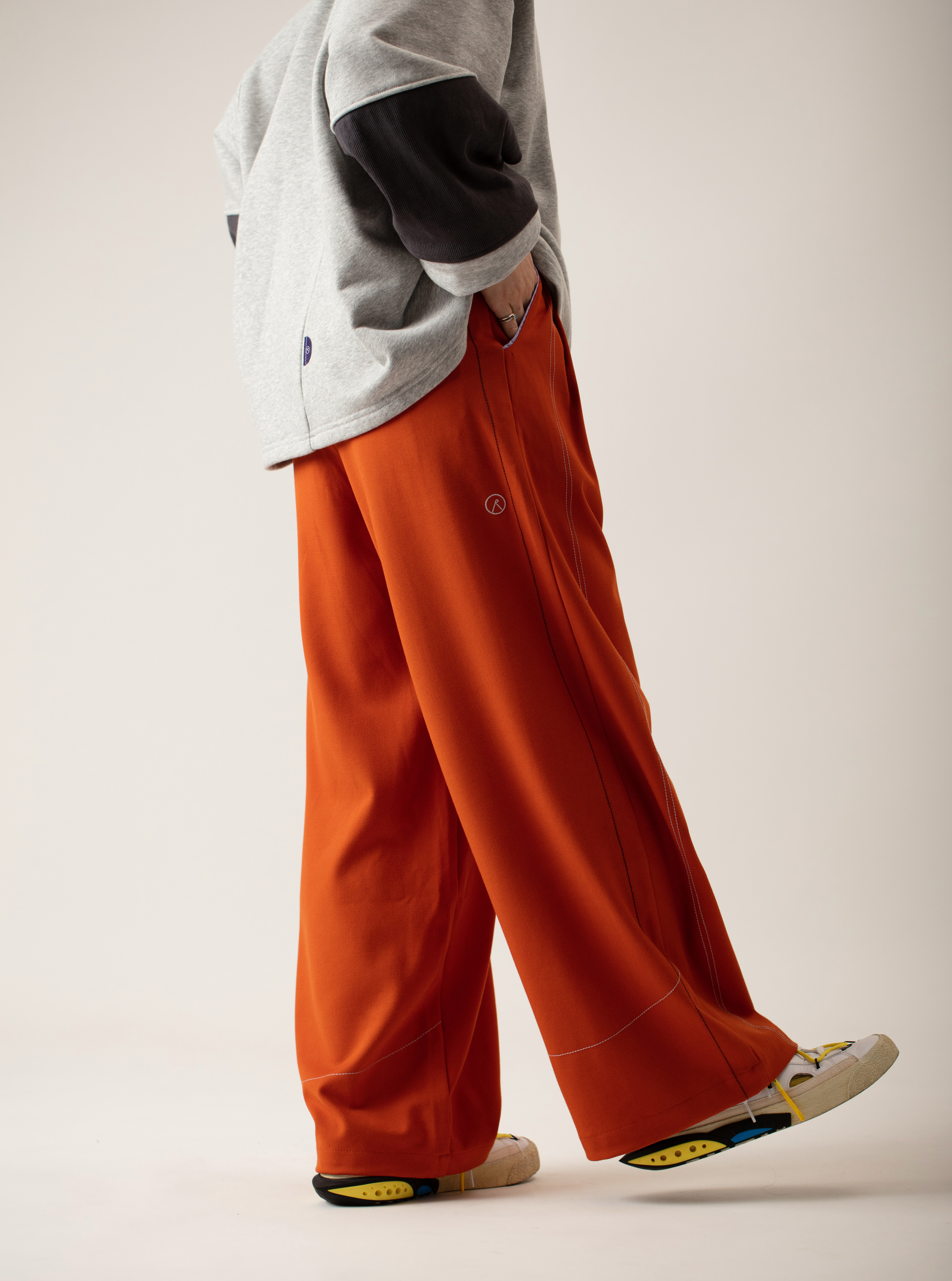 Straight Leg Trousers | Orange